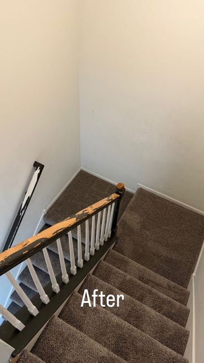 Stair carpet after cleaning