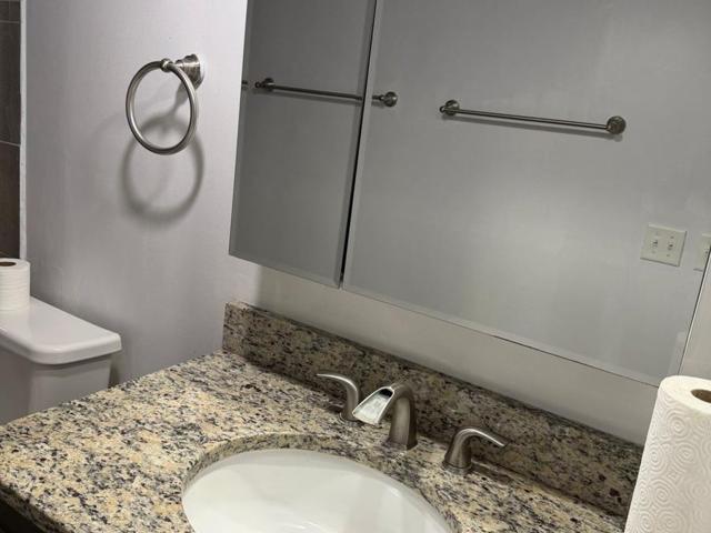 Vanity and mirror after cleaning